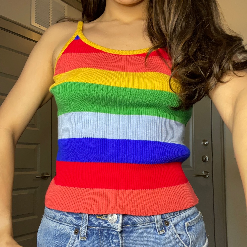 Rainbow striped tank